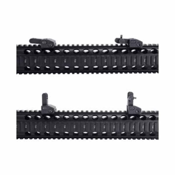 F3F Iron Sights Front and Rear Flip Up Folding Sights With Fiber For AR15