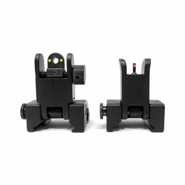 F3F Iron Sights Front and Rear Flip Up Folding Sights With Fiber For AR15