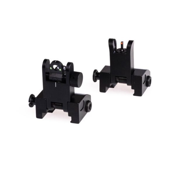 F3F Iron Sights Front and Rear Flip Up Folding Sights With Fiber For AR15